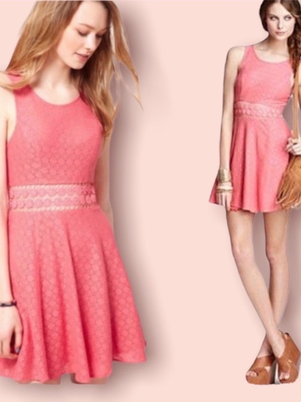 Free people fitted with daisies coral size 2